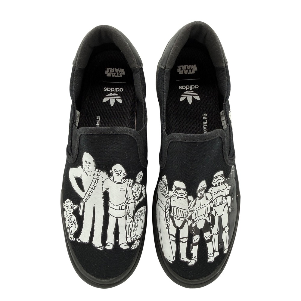 Star Wars Adidas Slip On‎ Black Canvas Sneakers Rebel Empire FY5312 Mens 8